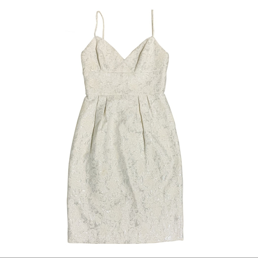 BCBG Max Azaria White Embroidered Mini Dress Sz. 0